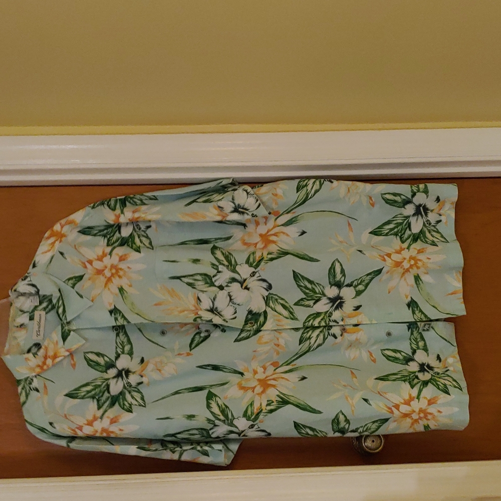 Big & Tall, men's 3XLT, tropical print camp shirt, Caribbean